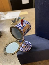 Kelvin Chen 2001 Cat Bee & Bird Mail Box Stamp Dispenser Enamel Trinket Box