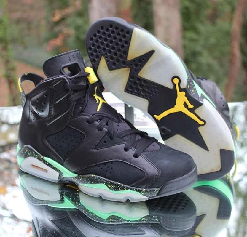 Air Jordan 6 Retro Brasil Pack Mundial Hombre Talla 10.5 Negro Personalizado 688446-020 Foto 4 de 4