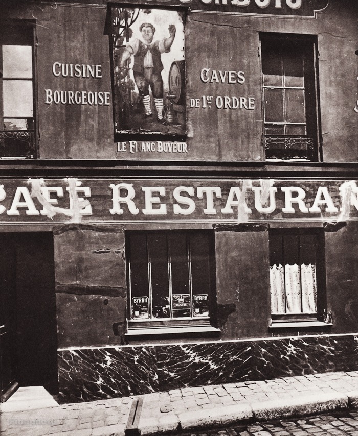 1890/1963 EUGENE ATGET Vintage CAFE RESTAURANT Food Architecture
