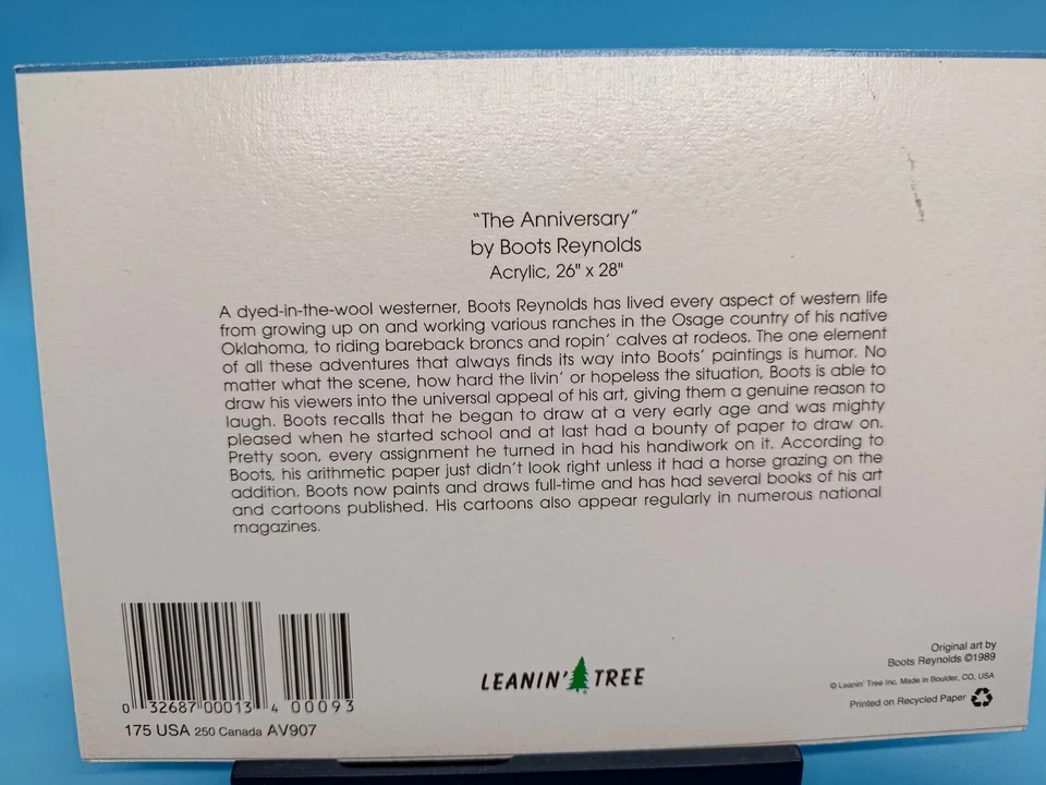 Leanin' Tree Greeting Anniversary Card Vtg ( By Boots Reynolds 1989 - Image 2 of 4