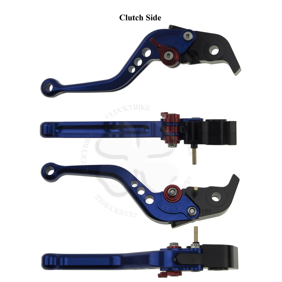 CNC Shorty Brake & Clutch Levers Blue Ducati 1098 749 848 999 R S Handle Hand - Image 3 of 4