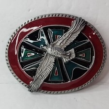 Vintage 1990 Siskiyou Soaring Eagle Pewter Belt Buckle Q-89 Ashland Oregon
