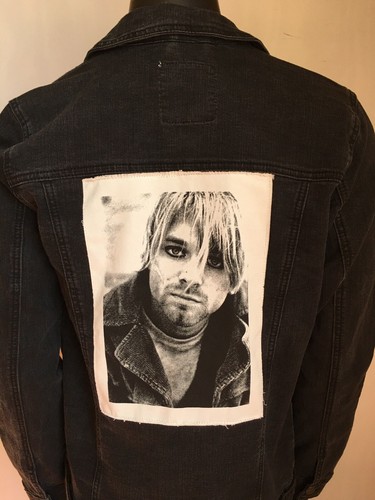 KURT COBAIN MEN'S BLACK JEAN JACKET 