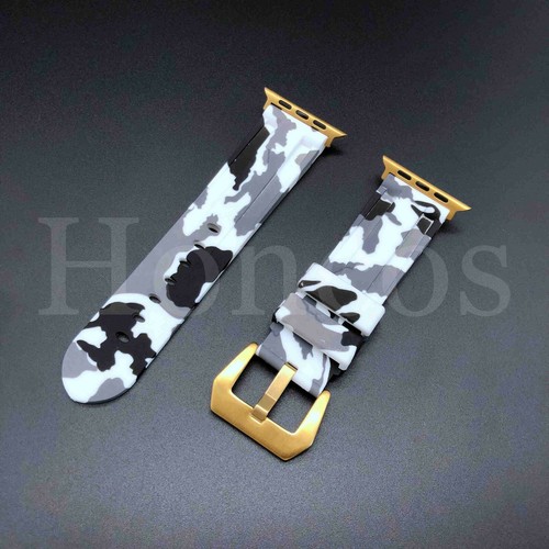 38/40/42/44 MM Apple Watch correa correa camuflaje de goma se ajusta para iwatch smart - Imagen 21 de 111