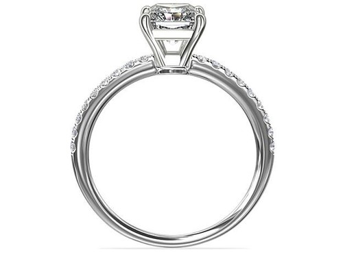 1.50 Ct Emerald Cut GIA Certified Natural Diamond 14K White Gold Engagement Ring - Picture 2 of 4