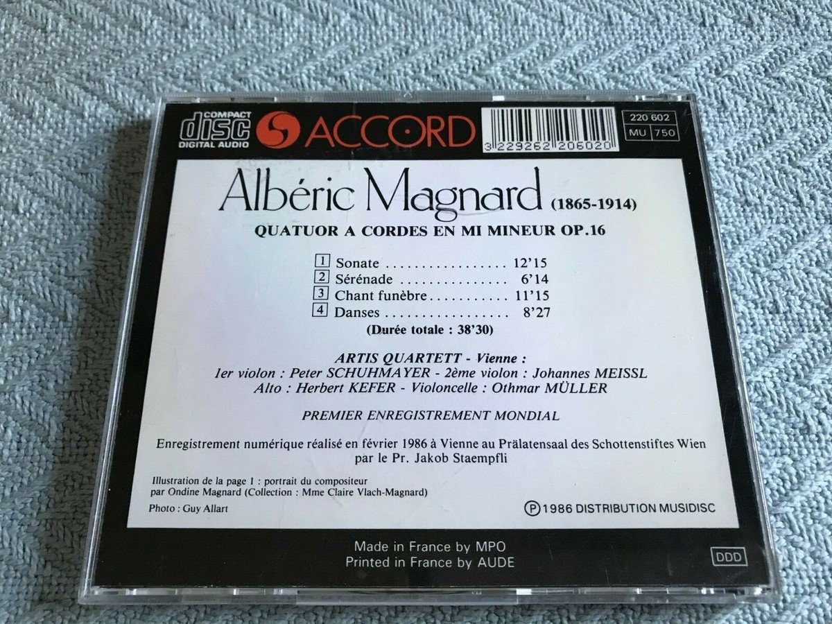 Alberic MAGNARD: Quatuor A Cordes EN Mi Mineur, Op. 16 (CD Alberic MAGNARD: Quatuor A Cordes EN Mi Mineur, Op. 16 (CD