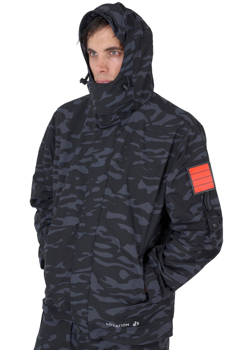 Mens Waterproof Jacket Balaclava Rain Hooded Coat Technical