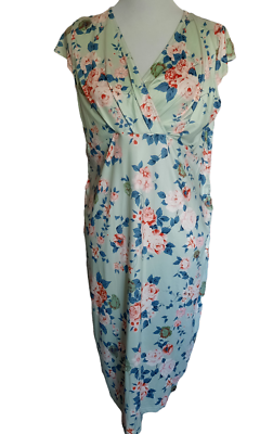 Maacie Floral Knee Length Ruched Fitted Maternity Dress, green, blue size L | eBay Maacie Floral Knee Length Ruched Fitted Maternity Dress, green, blue size L | eBay