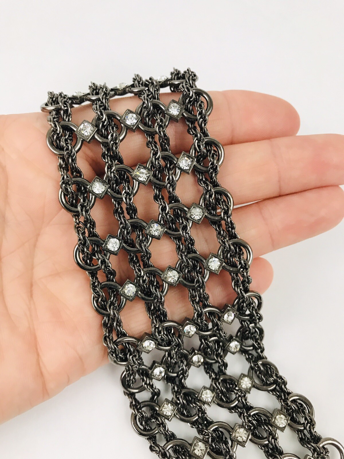 Cookie Lee Wide Multi Chain Mesh Toggle Bracelet … - image 1