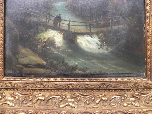 Ernesto BENSA (attivo a Firenze fra 1866 e 1897) Paesaggio romantico cm 58x43 - Picture 20 of 24