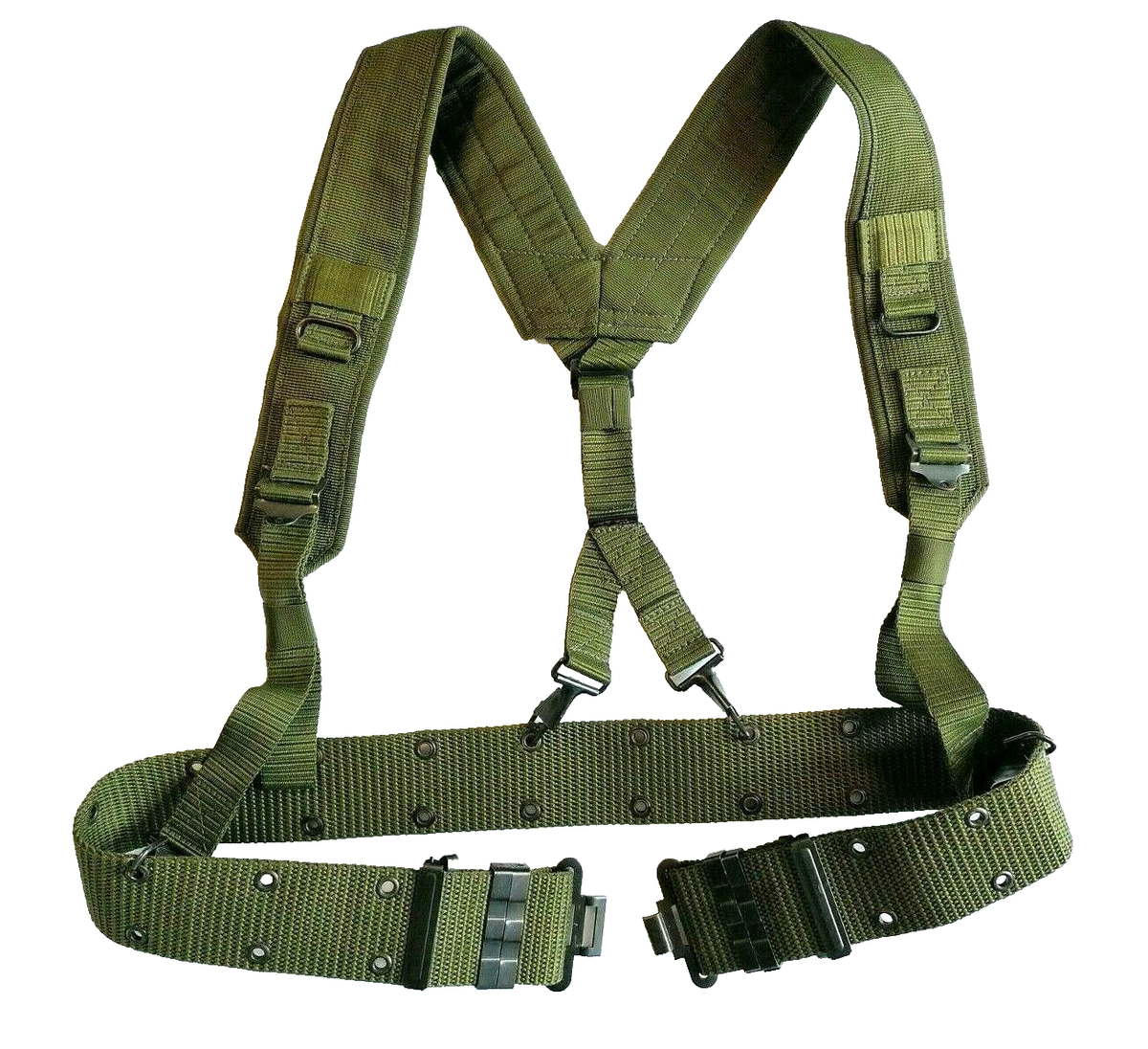 Genuine Serbian Military OD Soldier's Belt with Suspenders
