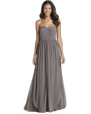 Jenny Yoo Aidan Convertible Luxe Chiffon Gown Bridesmaid Grey Dress Size 4 NWT