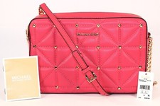 NEW Michael Kors Jet Set Large EW Quilted Crossbody Deep Pink 38S4GJ6C3U