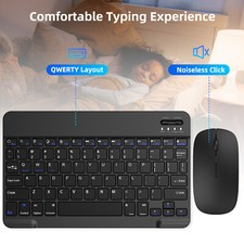 Wireless Rechargeable    Set - Quiet Typing Compatible For iPad Laptop Desktop