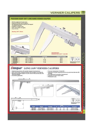 Dasqua 1300-0010 0-600mm/0-24" 100mm Jaws Vernier Caliper with Fine Adjust - Picture 3 of 11