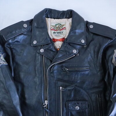 AVIREX MISS 45 AVIATOR MOTORCYCLE LEATHER PELLE VINTAGE JACKET