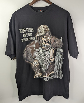Vintage King Kong Ain't Got Noting On Me Bling T-Shirt Size Large Touch Line Tag