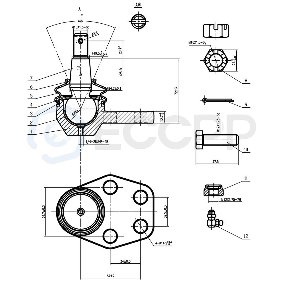 14 piezas para Dodge Ram 1500 RW 2000 2001 brazo Pitman delantero barras de amarre rótulas Foto 3 de 4