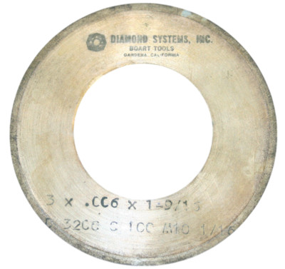 Mini 1A1R Diamond Cut Off Wheel. 3'' x .006'' x 1-9/16''. SINTERED - MADE IN USA