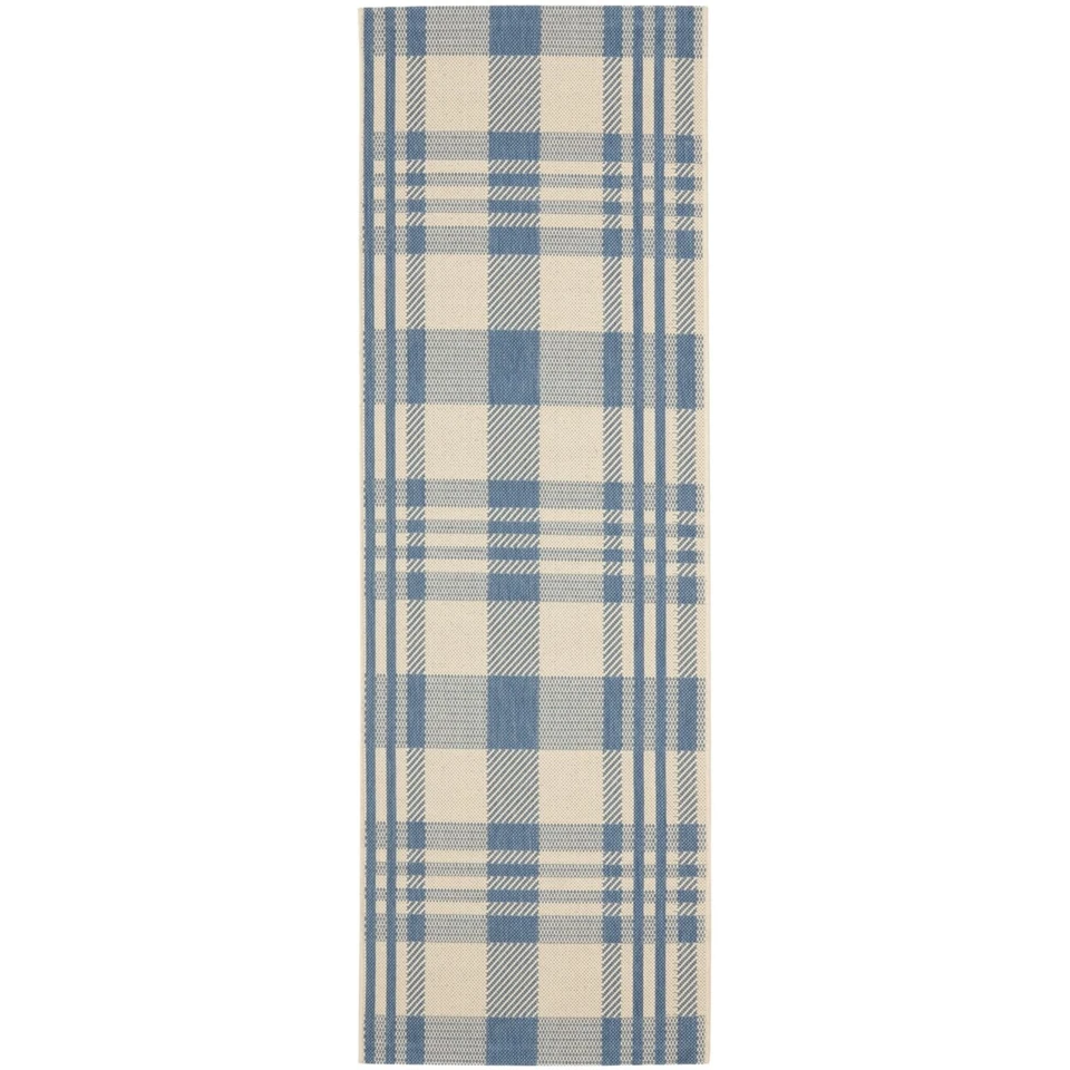 Alfombra SAFAVIEH Interior Exterior CY6201-233 Patio Beige/Azul Foto 3 de 4