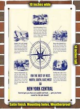 Metal Sign - 1951 New York Central All Directions - 10x14 inches