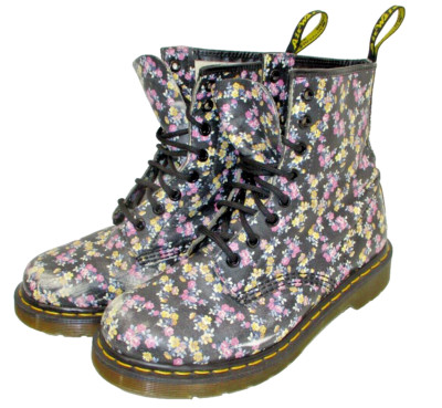 Dr. Doc Martens 1460  floral boots Style 11821 -WORN SPOTS-  Ladies SIZE 7