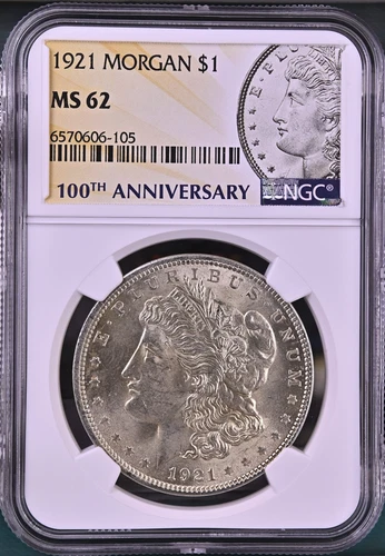 :1921-P SILVER MORGAN TO PEACE DOLLAR 100TH ANNIVERSARY NGC MS62 HIGHEST GRADES