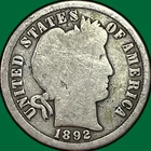 1892-S Barber Dime Good G Coin #41358