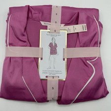 Victoria's Secret Satin Shorts Pajama Set Top  Bottom Rose Pink Size Small