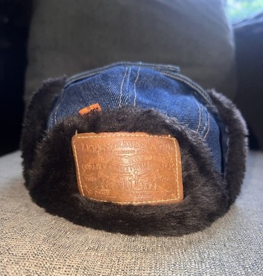 Rare 80s Levis orange tab Denim Trapper hat in excellent condition size 6.5