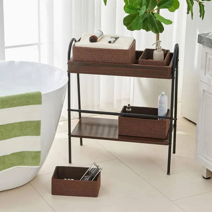 Recycled Wicker Storage Basket 4 SET Paper Rope Storage Baskets . - Image 4 of 4