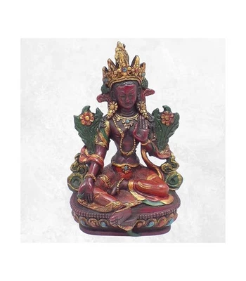Tara Verte statuette bouddhiste 15 cm - Artisanat Tibétain STATV2 - Photo 1/4