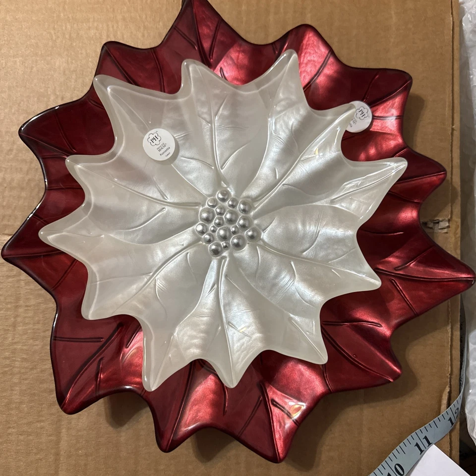 Platos Meridianos Noche Buena 4 rojos y 4 blancos  Foto 4 de 4