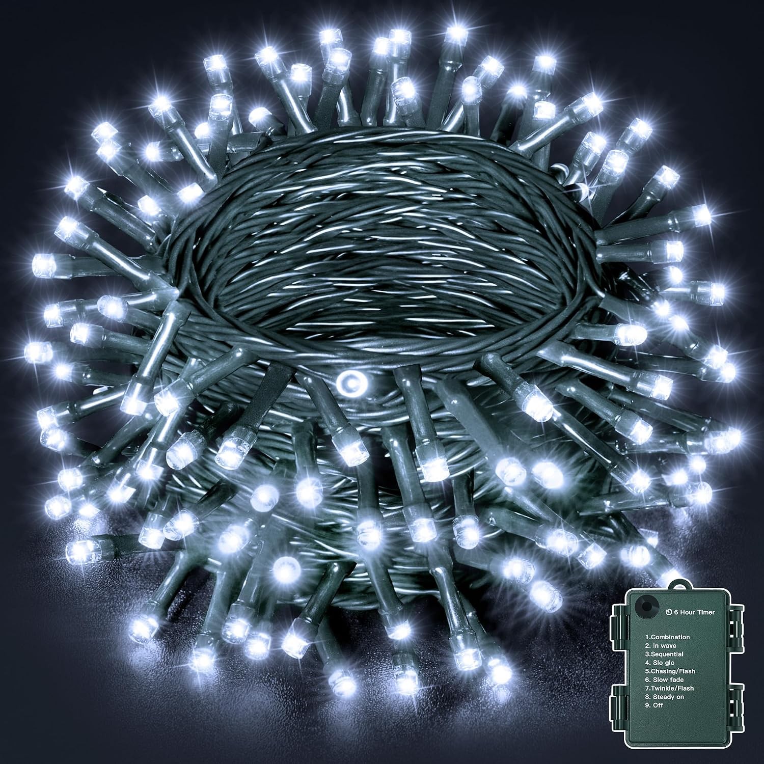 Ollny Fairy Lights Battery Operated, 10m 100 LEDs Battery Powered String Lights