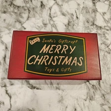 Santa's Giftcraft Merry Christmas Toys Gifts Wooden Keepsake Box Red