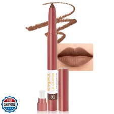 evpct Dark Brown Lip Liner Crayon Pencils Set for Women, Matte Lip Stick Cray