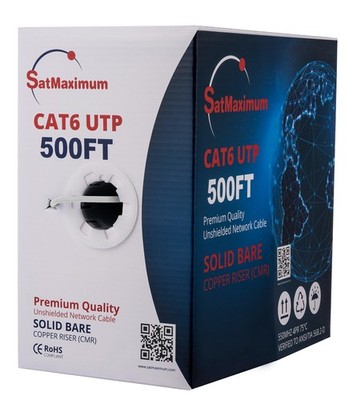 Cables Direct Online White Cat6 Cable 500ft Solid Bare 23AWG 500FT, 