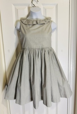 Designer Bonpoint New No Tags Gray Wrap Around Dress Girls Size 10