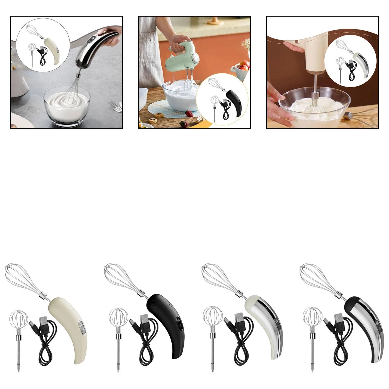 Cordless Hand Mixer Electric Egg Beater Lightweight Practical Coffee Whisk Foam
Opens in a new windo