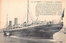 SS LA LORRAINE IN HARBOR, C. G. T. SHIP LINE ~ used 1910s