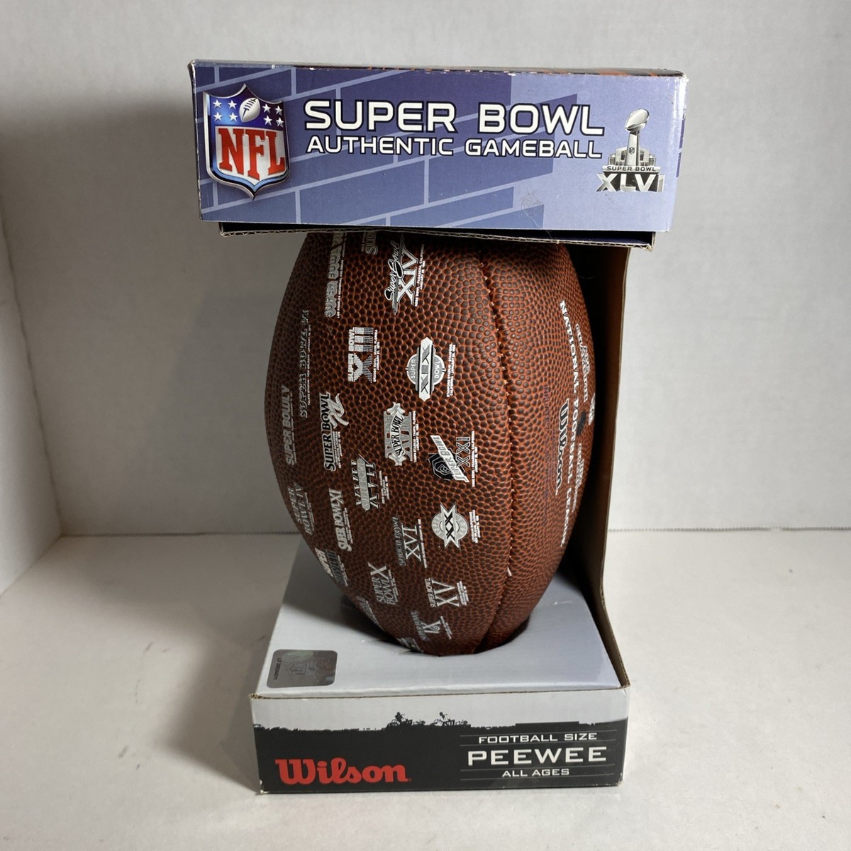 Wilson Super Bowl XLVI Authentic Game Ball Peewee Size All Ages | eBay