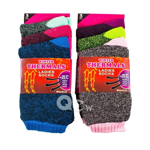 6 pares de calcetines térmicos súper cálidos de invierno para mujer Sox de alta resistencia 9-11 - Imagen 3 de 5