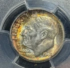 1949-D 10C PCGS MS66 - Roosevelt Dime Beautiful Sunset Toning