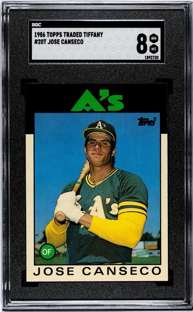 1986 Topps Traded TIFFANY #20T Jose Canseco Rookie🔥SGC 8 NM/MT