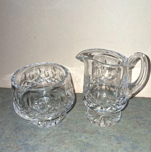 Waterford Crystal Lismore Pattern Cream and Sugar Set Excellent Condition