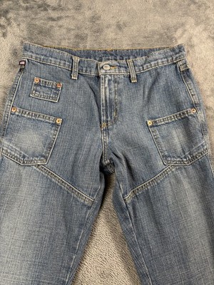 Vintage Polo Ralph Lauren Jeans Mens 36x32 Blue Patched Pocket Y2K