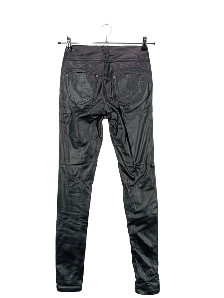 BLUE RAGS Pantalone in pelle Donna Pantalone Taglia IT 40 nero stile ...