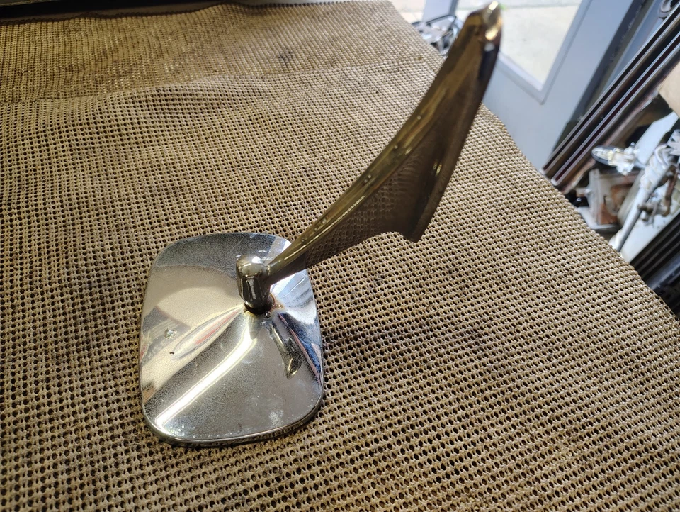 1969-70 Pontiac Bonneville Catalina Executive LH manual espelho cromado 9782390 - Imagem 3 de 4