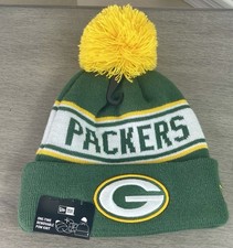 New Era NFL Green Bay Packers One-Time Removable Pom Knit Beanie/Cap, OSFM - NWT