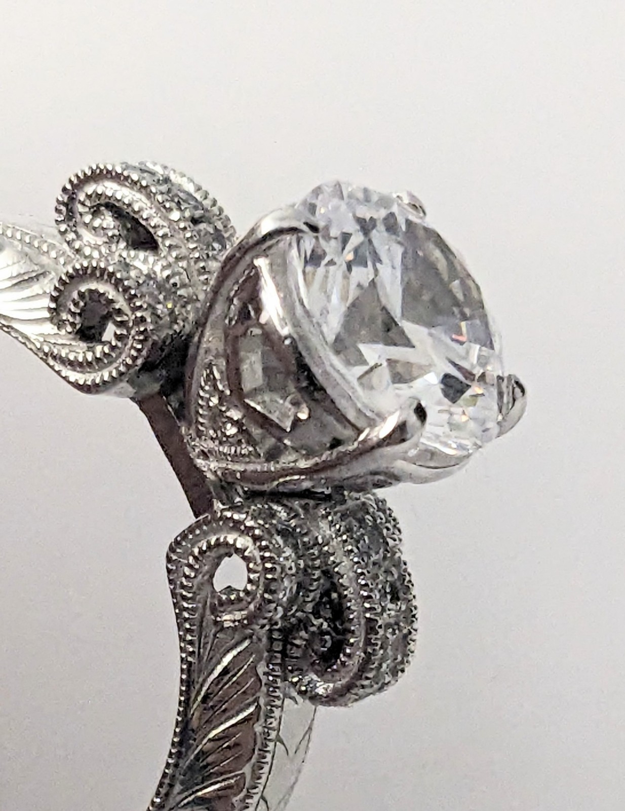 Solid Sterling Silver 9mm Round Cut Clear Stone B… - image 7